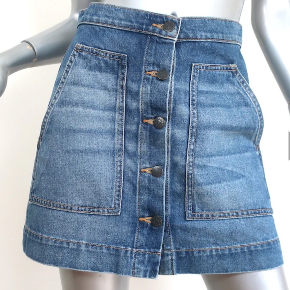 Veronica Beard Blue Denim Mini Skirt sz 27